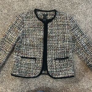 Ann Taylor Tweed Multi-Color Sparkly Women's Jacket Blazer